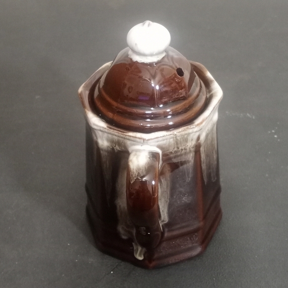 VINTAGE McCoy Speckle Drip Glaze Art Pottery Teapot - Picture 5 of 9